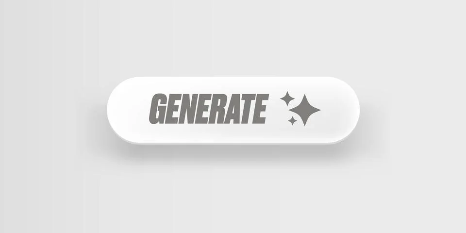 AI generated white paper style button for artificial intelligence generate app Stock Illustration