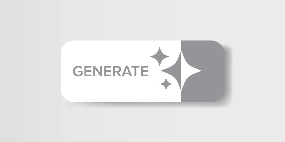 AI generated white paper style button for artificial intelligence generate app Stock Illustration
