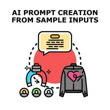 Ai generating content from sample inputs concept Stockillustratie