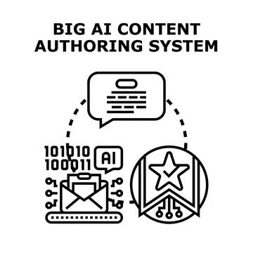 Ai generating digital content for authoring system Illustrazione stock