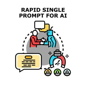 Ai generating prompt with human manager collaboration Ilustración de archivo