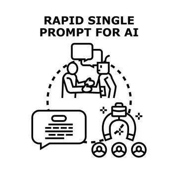Ai generating prompt with human manager collaboration Stock-Illustration