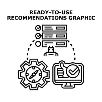 Ai generating ready to use recommendations graphic Stock Illustration
