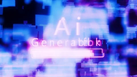 AI generation process is filled with a progress bar. Stock Footage 340910319