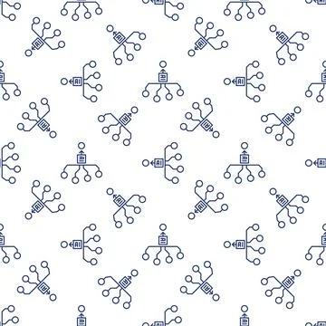 AI Generation vector Artificial Intelligence line seamless pattern Stock Illustration