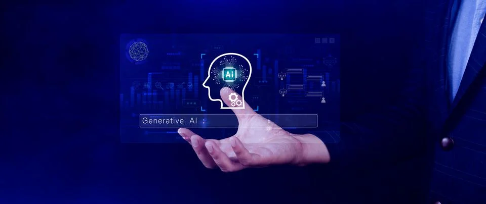 AI generative concept, using technology generative AI for working tools. Ch.. Stock Photos