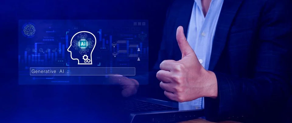 AI generative concept, using technology generative AI for working tools. Ch.. Stock Photos