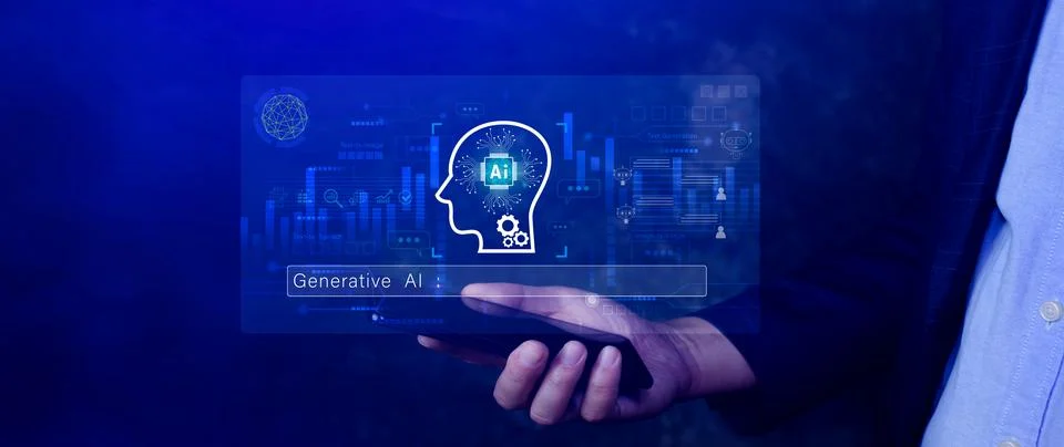 AI generative concept, using technology generative AI for working tools. Ch.. Stock Photos