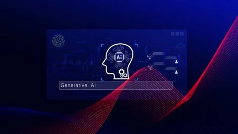 AI generative concept, using technology generative AI for working tools. Ch.. Stock Photos