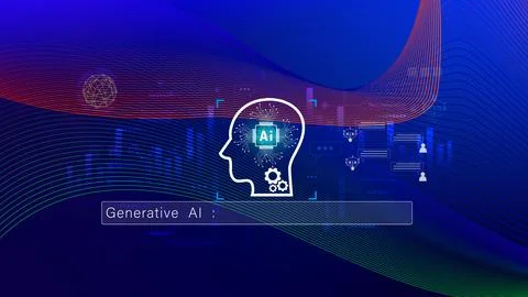 AI generative concept, using technology generative AI for working tools. Ch.. Stock Photos