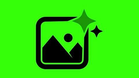 AI Generative Image Icon on Green Background Stock Footage 317642989