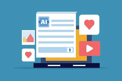 AI Generator Website Concept, AI generative tool. Stock Illustration