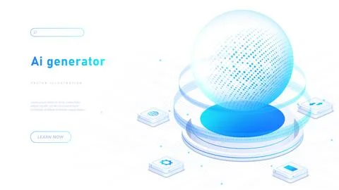 AI generator white poster vector イラスト素材