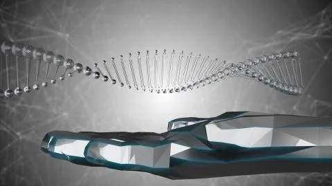 AI genetic engineering DNA helix molecule from stem research Illustrazione stock