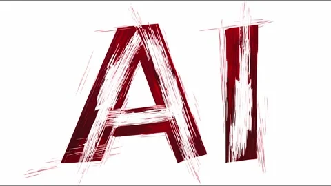 Ai glitch: dynamic handdrawn motion with abstract brushstroke animation Video stock 315450382