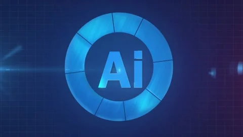 AI Glowing circle Data transfer technology animation 4K quality. Video stock 294162466