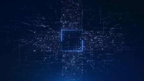 AI glowing circuit board background. Connected blue lines hi tech electronics el Stock Footage 341901835