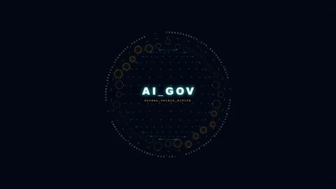 AI Gov HUD Interface with Futuristic Tech Design Vídeos de archivo 344232164