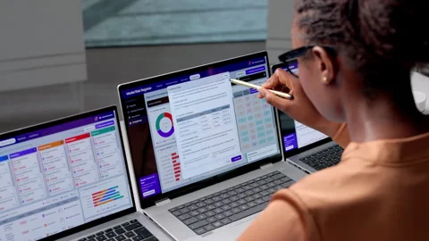 AI Governance Manager Reviewing Software Risk Assessment Stock Footage 345314292