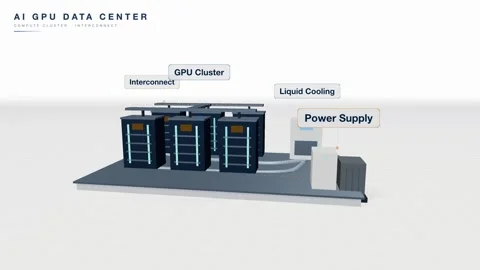 Ai gpu data center computing cluster animation Stock-Footage 339335235