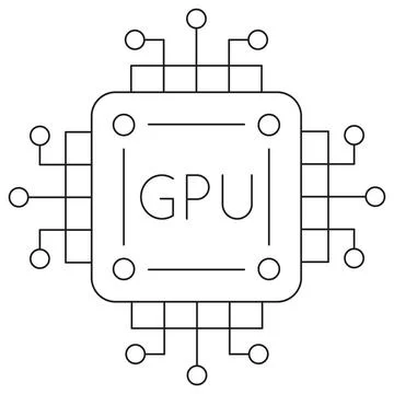 AI GPU icon 스톡 일러스트