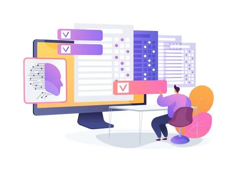 AI Grading Assistant abstract concept vector illustration. Stockillustratie