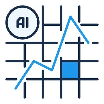 AI Graph vector AI colored icon or sign Stock Illustration