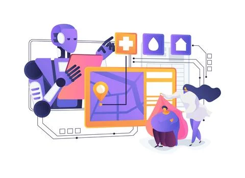 AI-Guided Resource Allocation Optimization abstract concept vector illustration. Stockillustratie