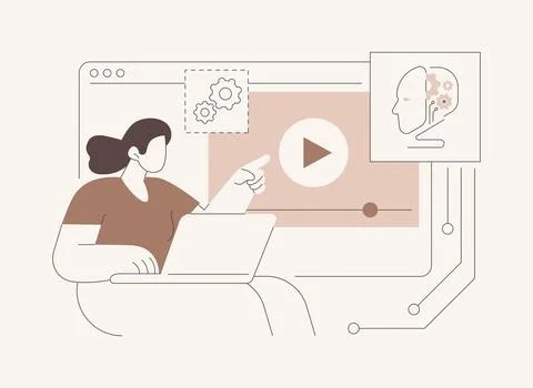 AI-Guided Self-Help Customer Service abstract concept vector illustration. Stockillustratie