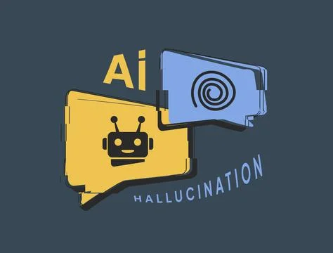 AI Hallucination concept. LLM misinterprets, AI errors. Illustrating Artificial Stock Illustration