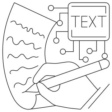 AI Handwriting Recognition icon Stock Illustration