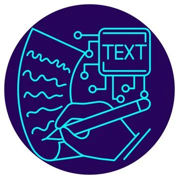 AI Handwritten Text Recognition OCR icon. Vector thin line illustration Stock Illustration