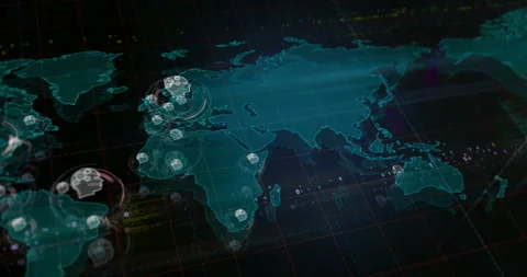 AI head artificial intelligence symbol on world map Stock-Footage 277961416