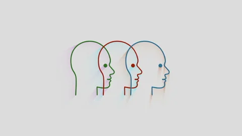 Ai head artificial intelligence symbol 3d with shadow Stock Footage 326036111