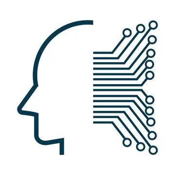 AI head chip icon design, isolated AI head vector symbol for graphic design.. Stock Illustration