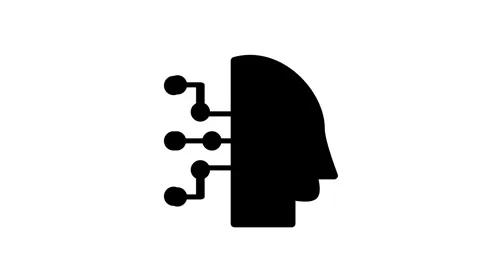 AI Head Circuit Profile Icon Stock Footage 340305910