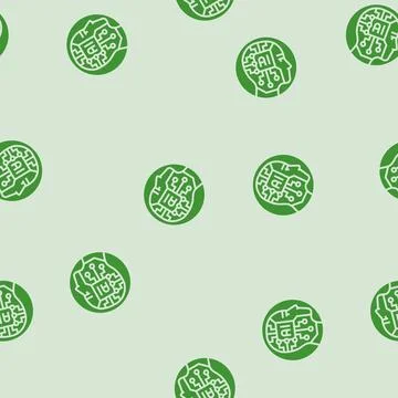 Ai head profile deep learning glyph seamless pattern 스톡 일러스트