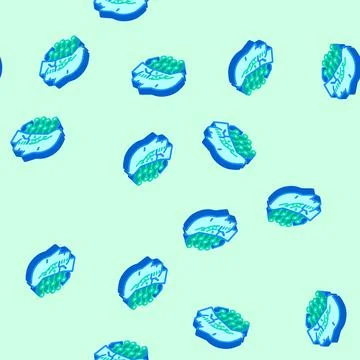 Ai head profile deep learning isometric icon seamless pattern Illustrazione stock