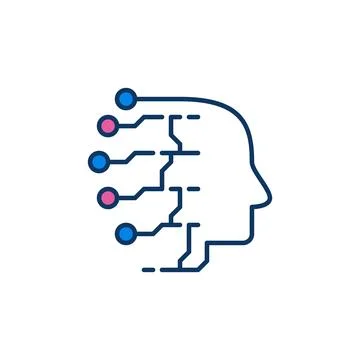 AI Head vector Artificial Intelligence Technology concept colored icon Stock Illustration