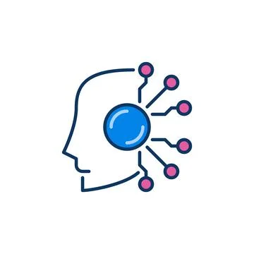 AI Head vector Robot concept colored icon or sign Stock Illustration