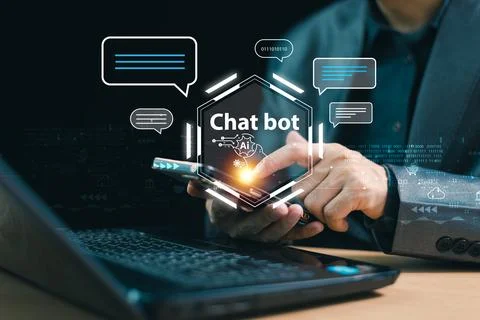 AI help analysis business concept. Artificial intelligence technology assista Stock Photos