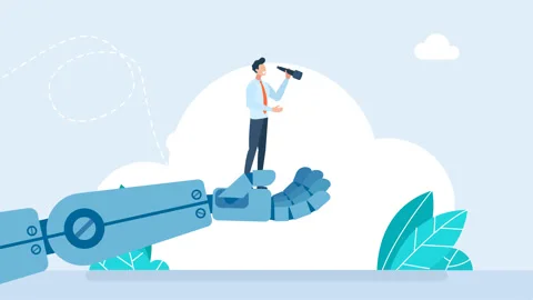 AI help business success, future of AI working with humanity, robot automation Stock Footage 339688599