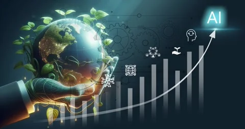 AI to help solve work problems and improve the efficiency of work. Futuristic Stock Footage 261156307