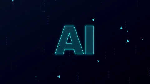 AI Helpdesk Logo Animation on Dark Background Stock Footage 341416436
