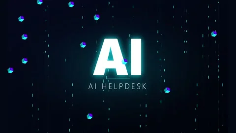 AI Helpdesk Logo Animation with Digital Particles Stock Footage 341416454