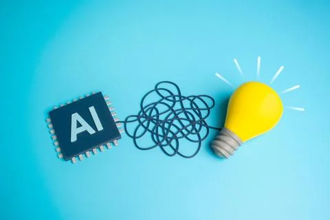 AI helps in finding solutions to problems and creating new innovative ideas.. Stock Photos