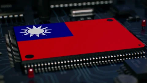 AI high tech chipset Taiwan, Taiwan artificial intelligence chipset Animatio Stock Footage 309349826