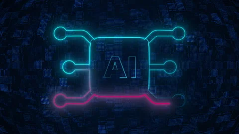 AI High tech futuristic circuit board Isolated on Black Background Stock Footage 346355986