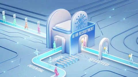 AI HR Recruitment Process with Candidate Screening and Selection Stock Footage 337186839