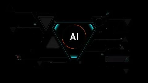 Ai With HUD Design element Stock Illustration